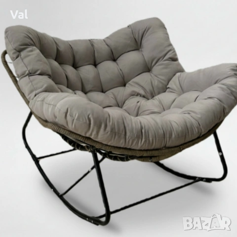 Люлеещ се стол Svinga - здрава стоманена рамка и мека възглавница, снимка 2 - Градински мебели, декорация  - 53834256