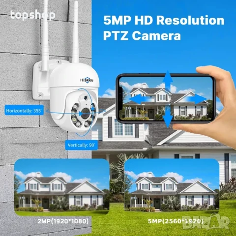 ЧИСТО НОВА 10 канална NVR безжична система за видеонаблюдение Hiseeu k8210-3ws с 12", 3TB диск..., снимка 3 - Комплекти за видеонаблюдение - 50525212