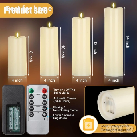 Комплект Плаващи LED Свещи Rossesay – Водоустойчиви, Безпламъчни и Реалистични, снимка 3 - Декорация за дома - 53098299