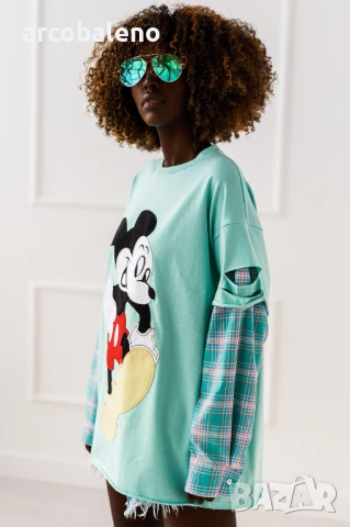 Дамска блуза с дълги ръкави Mickey, 3цвята , снимка 4 - Блузи с дълъг ръкав и пуловери - 50490900