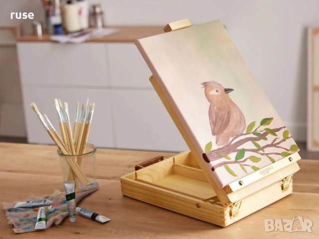 НОВИ! Настолен статив - куфар за рисуване регулируем масив , снимка 2 - Други - 52401549