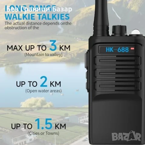 Нови 3 броя Радиостанции 3KM обхват, LED, Презареждаеми, 16 Канала, снимка 4 - Друга електроника - 50798992