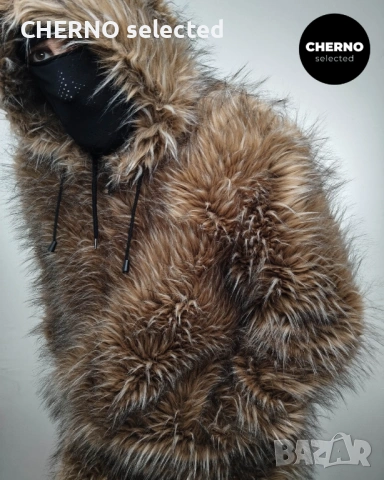 URBANCODE LONDON мъжко дълго яке • палто от изкуствен косъм с качулка – размер L , снимка 7 - Якета - 53668969