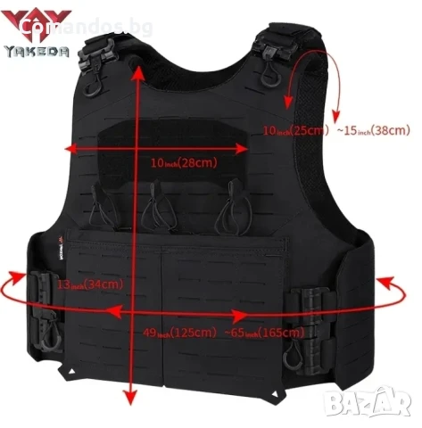 Тактическа жилетка YAKEDA с бързо освобождаване, снимка 4 - Екипировка - 50899104