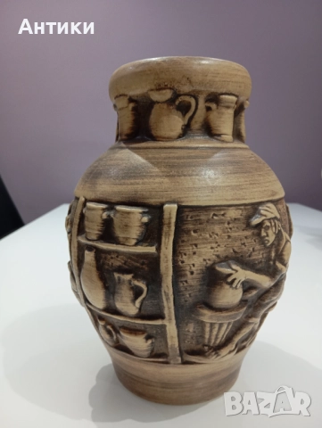 Керамична стара ваза Knodgen Keramik , снимка 3 - Вази - 52527393