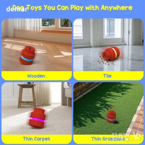 FLERDMAU интерактивна кучешка играчка, интелигентна автоматична активна търкаляща се, снимка 5 - За кучета - 49687556