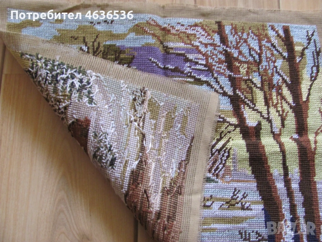 Гоблен , ръчно бродиран , пейзаж ,44х33см., снимка 4 - Гоблени - 53255511
