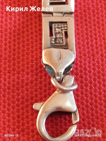 Сребърна гривна ВЕРСАЧЕ гръцки ключ представлява безкрайност,единство и вечния поток на живота 12949, снимка 4 - Гривни - 53015280