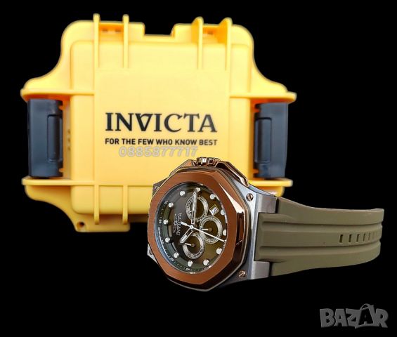 Нов INVICTA Akula olive green 52 mm, снимка 9 - Мъжки - 46547679