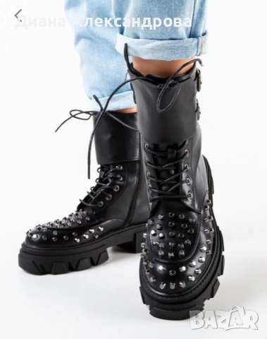 Дамаски боти с капси тип кубинки