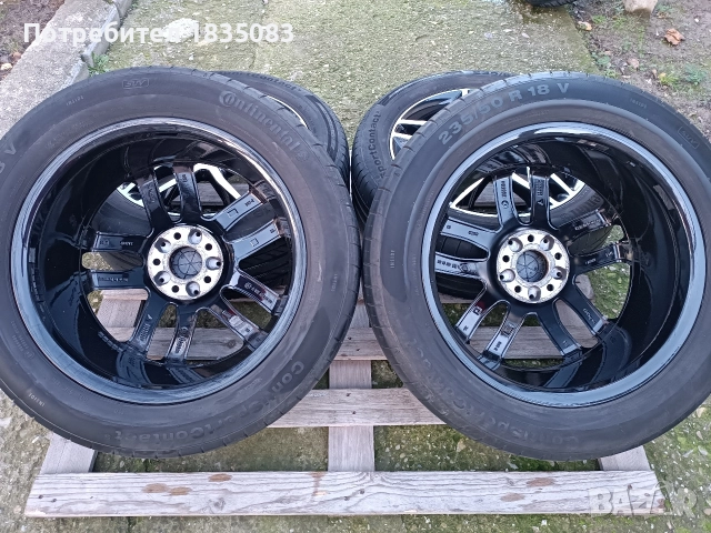 Лети джанти 18ки 5х112 Mercedes + летни гуми 235/50/18 Continental, снимка 8 - Гуми и джанти - 52593862
