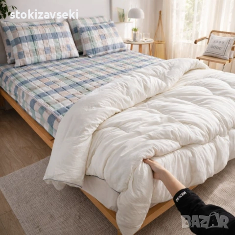 Капитониран чаршаф от нетъкана материя 1,80 x 2,00 м + 2 калъфки + Подарък Зимен юрган с овча вълна , снимка 7 - Спално бельо - 54101010