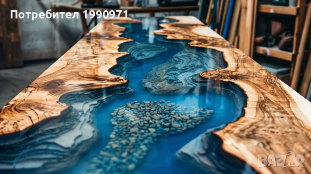 Маса от уникален дървен материал и смола ръчка изработка по поръчка, снимка 12 - Маси - 53729126