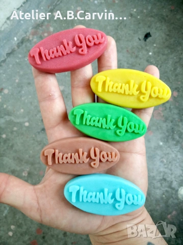 Декоративни подаръчни сапунчета с надпис „thank you“10 бр., снимка 5 - Декорация за дома - 54000523