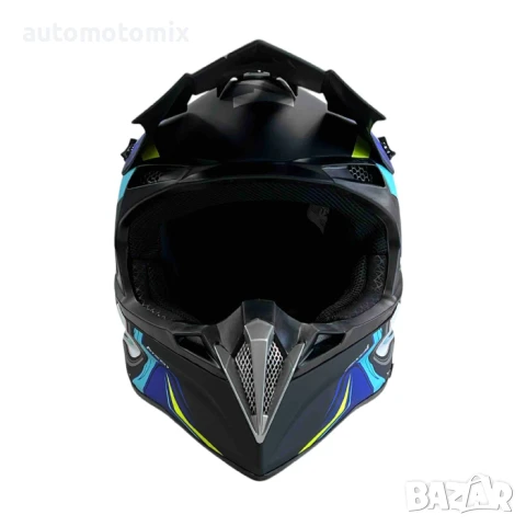 Каска за ендуро крос атв , Размер М, Matt Black/Blue - 721388, снимка 4 - Аксесоари и консумативи - 51202299