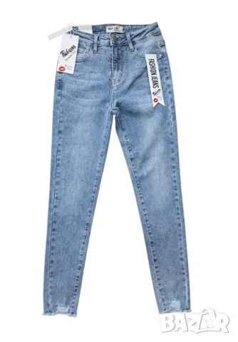 Слим дънки с камъчета, снимка 2 - Дънки - 54138937