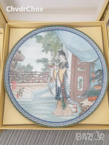 11бр Imperial Jingdezhen китайски колекционерски порцеланови чинии-картини/проститутки/чиния 22см, снимка 4 - Картини - 49636546