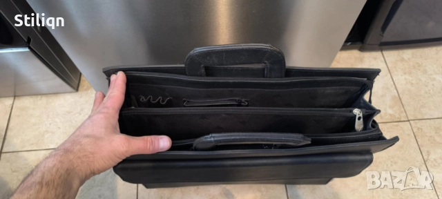 Бизнес чанта за ръка, от черна еко кожа унисекс., снимка 4 - Чанти - 52922666