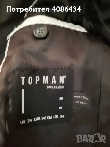 TOPMAN мъжко елегантно черно сако, снимка 3 - Сака - 49430899