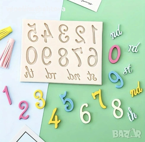 Цифри 0-9 st силиконов молд форма гипс смола фондан за декорация на торта мъфини 