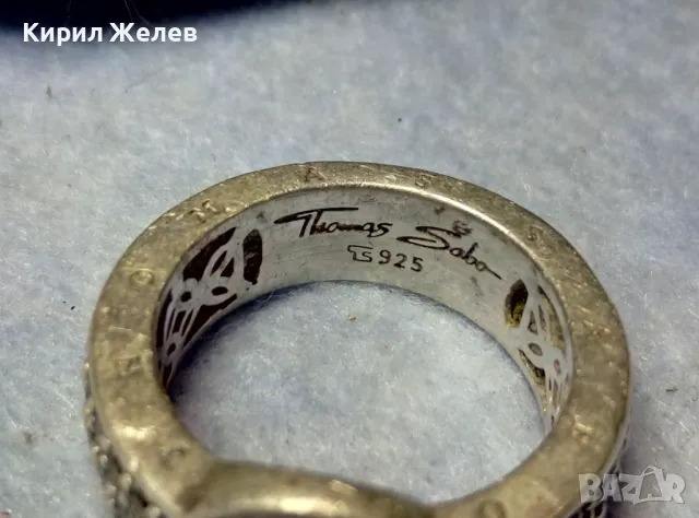 THOMAS SABO БУТИКОВ СРЕБЪРЕН ПРЪСТЕН СРЕБРО 925 с КАМЪНИ ОЛИВИН / ПЕРИДОТ и ГНЕЗДО За ПЕРЛА 50197, снимка 2 - Пръстени - 49886674