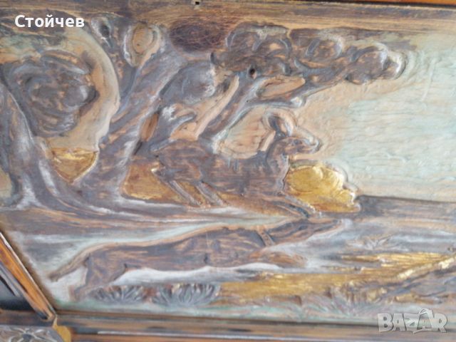 Изключително красива голяма дърворезба "Ловна Сцена" , снимка 7 - Антикварни и старинни предмети - 46444742