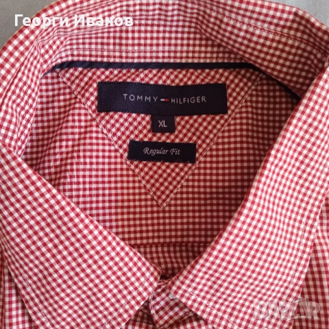 2за1 SPRING SALE TOMMY HILFIGER XL Plaid Shirt+V-Neck Sweater риза+топ пуловер КАТО НОВИ, снимка 5 - Ризи - 53708514