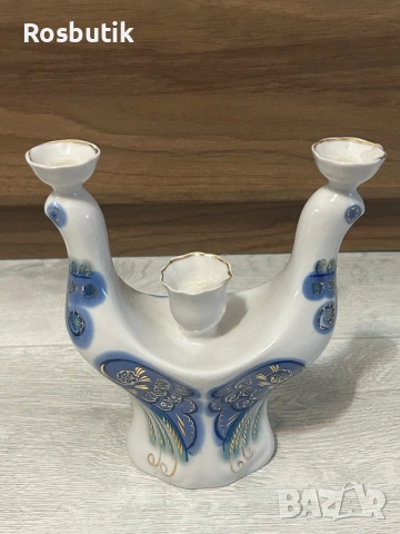 Старинен съветски порцеланов свещник , снимка 4 - Колекции - 53348124