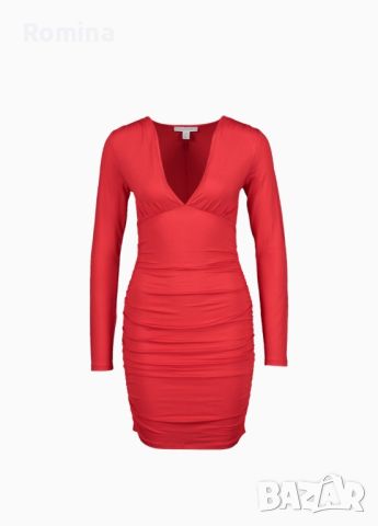 Елегантна рокля в червено с набран ефект

, снимка 2 - Рокли - 45924688