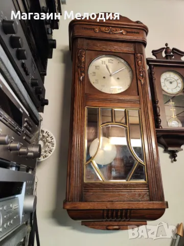 🕒 Немски стенен античен часовник Junghans Напълно автентичен. Профилактиран, готов за употреба., снимка 9 - Стенни часовници - 50092939