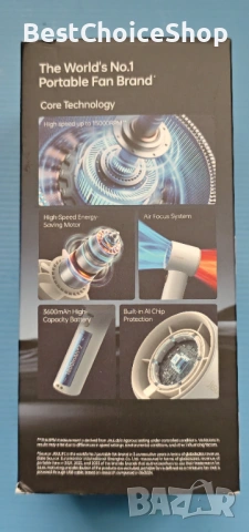 Преносим вентилатор Регулируема скорост 1-100 Турбо Презареждаем 3600mAh Дигитален дисплей, снимка 3 - Вентилатори - 54088152