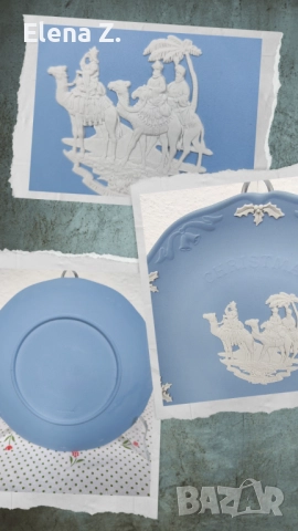 5 винтидж коледни чинии Wedgwood Jasperware, снимка 9 - Декорация за дома - 52545196
