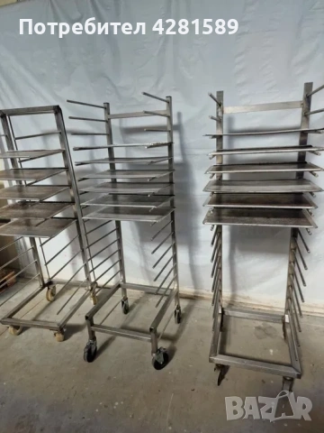 Универсални немски колички-стойка за тави с размери 60/40см и 60/80см, снимка 7 - Други машини и части - 53655029