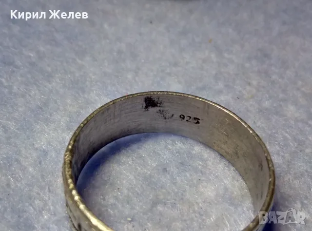 СТИЛНА ВИНТИДЖ АРТ ОРНАМЕНТИКА СРЕБЪРНА ХАЛКА ПРЪСТЕН СРЕБРО 925 МАЙСТОРСКА РАБОТА 48608, снимка 3 - Пръстени - 50337643