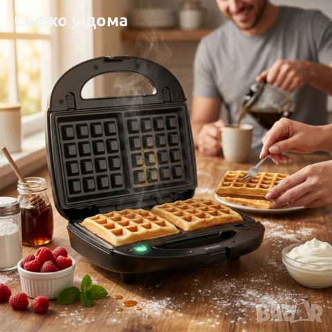 Уред за сандвичи и гофрети 2в1 Muhler MH-899D, грил плочa/ белгийска гофрета, снимка 12 - Гофретници - 54217317