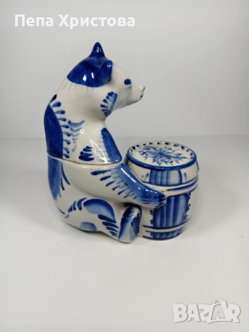 Двоен буркан от руски порцелан Гжел , снимка 5 - Други - 53753120