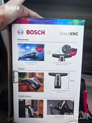 Акумулаторен уред за миене на прозорци Bosch GlassVAC , снимка 2 - Други - 53652612