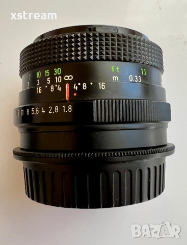 Отличен! Pentacon Auto Multi-Coated 50mm f/1.8 Ръчен Обектив, Резба M42 + Адаптор M42 към EF Canon, снимка 8 - Обективи и филтри - 54098875