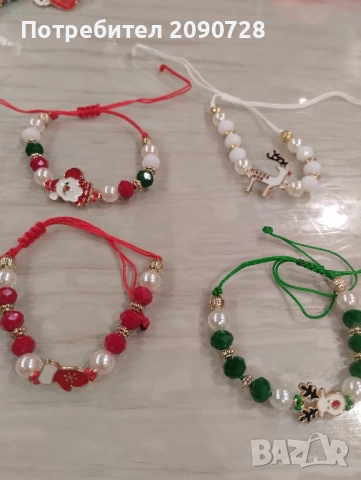 Коледни гривни ,ръчна изработка , снимка 5 - Гривни - 52059130