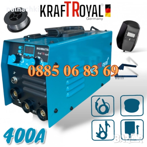Инверторен Електрожен 400А с телоподаващо, Заваръчен Апарат MIG, MMA, снимка 2 - Други инструменти - 51236077