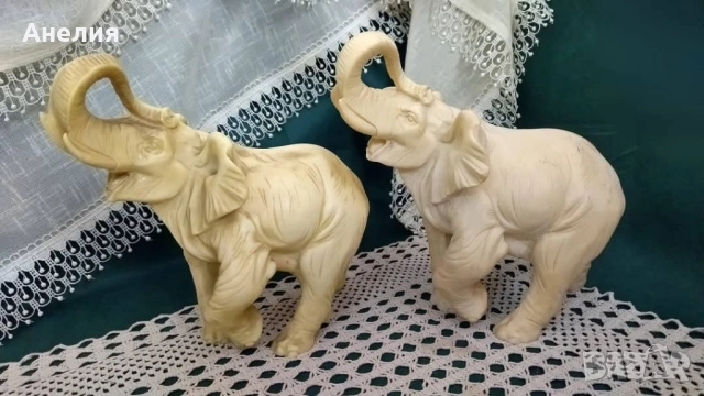 Фигура на слон от изкуствен мрамор , снимка 2 - Декорация за дома - 51598498