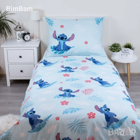 Оригинален детски спален комплект двулицев  LILO and STIТCH / Стич - 100% памук , снимка 3 - Спално бельо и завивки - 52092547