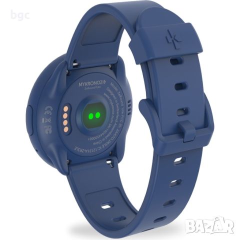 Часовник smartwatch MyKronoz ZeRound 3 Lite, Водоустойчивост IP67, Optical HR, Blue Marine - 24 месе, снимка 3 - Смарт часовници - 46456127
