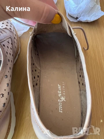 Естествена кожа пролетни / есенни перфорирани обувки , снимка 6 - Дамски ежедневни обувки - 50891588