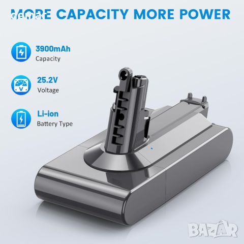 LabTEC V11 25,2 V 3900 mAh литиево-йонна резервна батерия за Dyson V11 (завинтващ се тип) SV14, снимка 8 - Прахосмукачки - 46648831