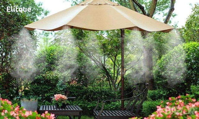 Охлаждаща система с водна мъгла – 10 м за двор, тераса и басейн