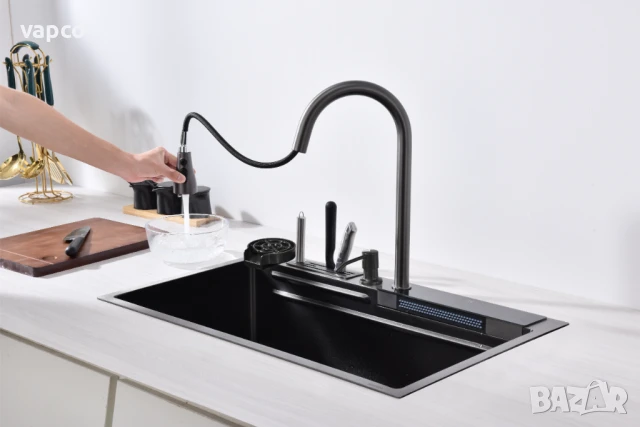 Смарт кухненска мивка със сензорен смесител, снимка 4 - Мивки - 51085219