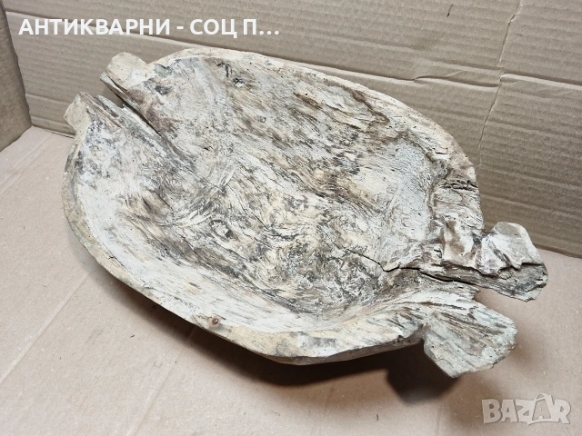Старинна Ръчно Изработена Дървена Купа За Брашно. / 18' Век. / НОМЕР 1601., снимка 4 - Антикварни и старинни предмети - 53670223