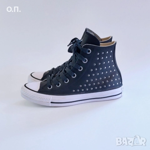 Converse All Star - Leather Black Silver 36, снимка 3 - Кецове - 51600582