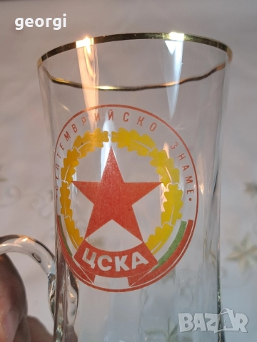 стара колекционерска халба ЦСКА Септемврийско знаме 27/5 , снимка 3 - Колекции - 51783926